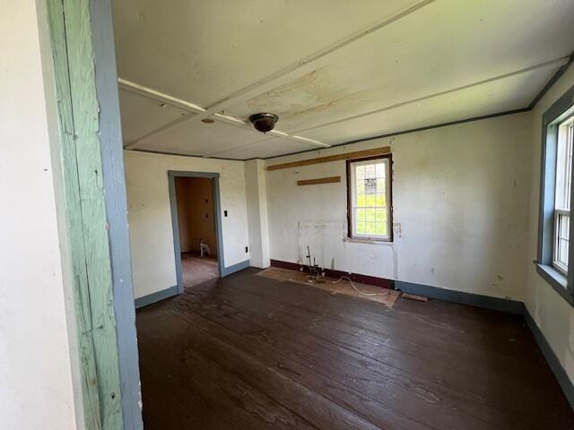 empty room featuring wood-type flooring