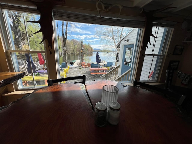 9 Tenney Hill Rd, Monson, ME 04464 - dining room featuring a water view
