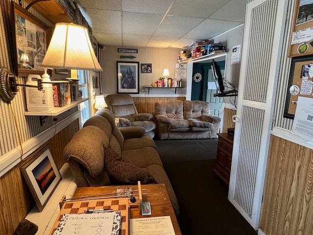 9 Tenney Hill Rd, Monson, ME 04464 - living room with a drop ceiling