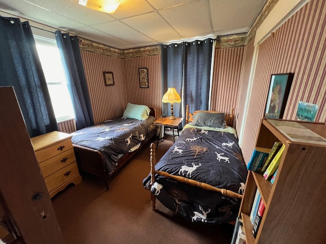 9 Tenney Hill Rd, Monson, ME 04464 - bedroom featuring carpet and a paneled ceiling