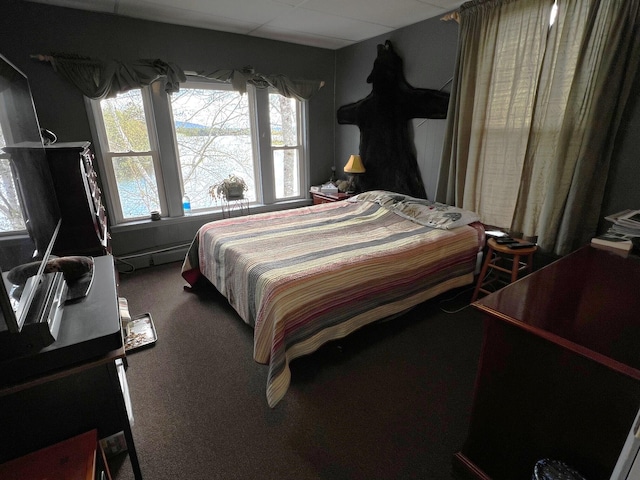 9 Tenney Hill Rd, Monson, ME 04464 - carpeted bedroom featuring a drop ceiling