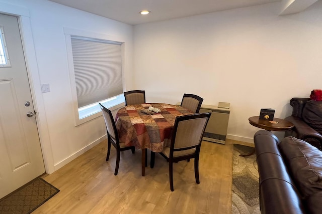 dining area featuring light hardwood / wood-style floors