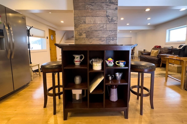 dining area featuring light hardwood / wood-style floors