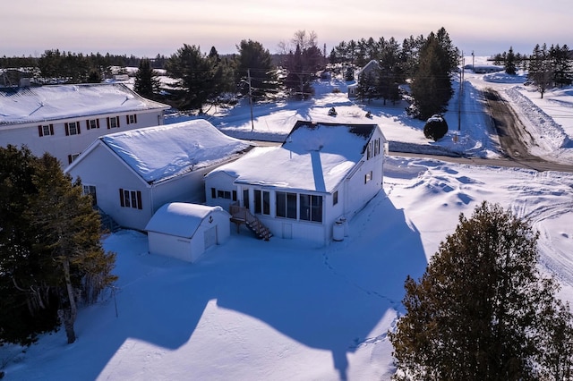 view of snowy aerial view