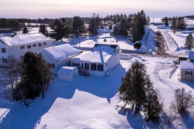 view of snowy aerial view