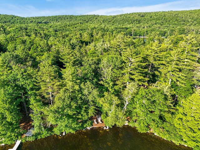 birds eye view of property with a view of trees