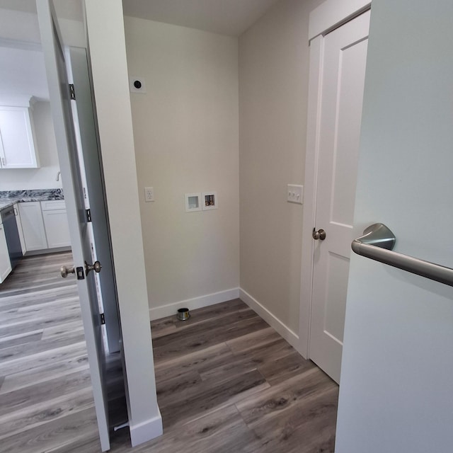 5 Apex Dr Unit 1, Westbrook, ME 04092 - laundry room with washer hookup, light wood finished floors, baseboards, and electric dryer hookup