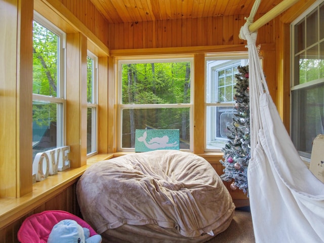 bedroom featuring wood ceiling