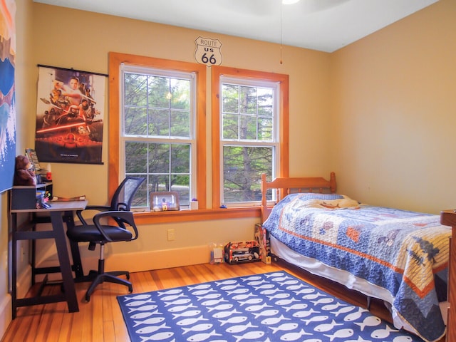 bedroom featuring hardwood / wood-style floors