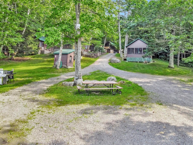 exterior space with a front yard