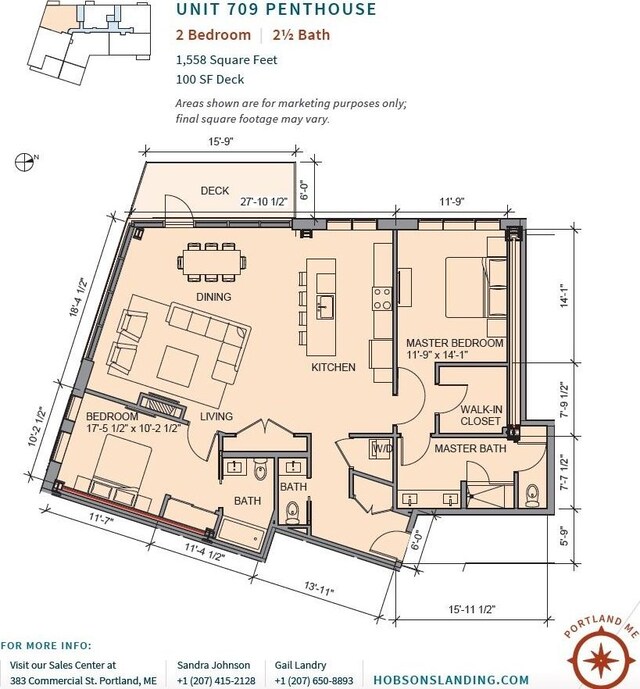 387 Commercial St Unit 709, Portland, ME 04101 - room layout