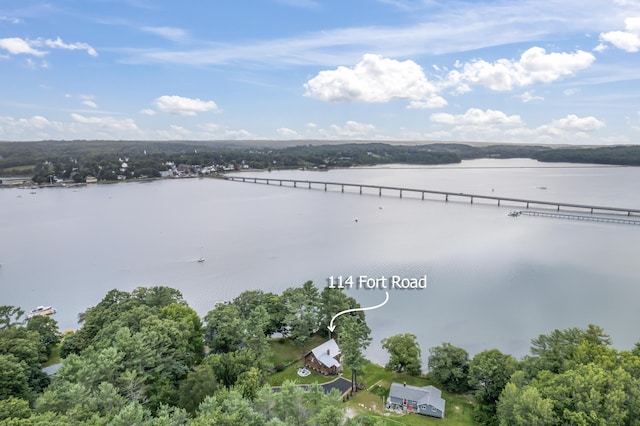 114 Fort Rd, Edgecomb, ME 04556 - drone / aerial view with a water view