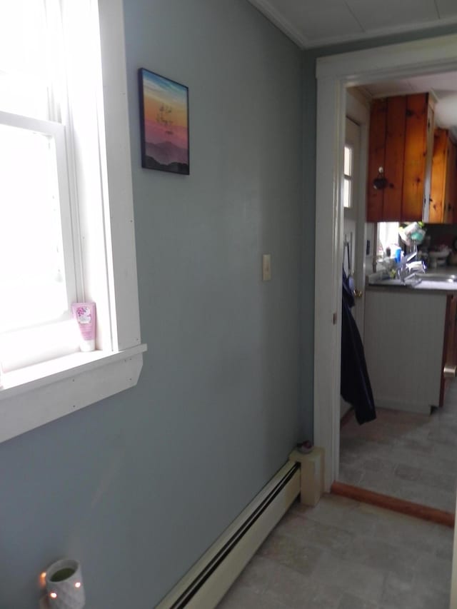 interior space with baseboard heating