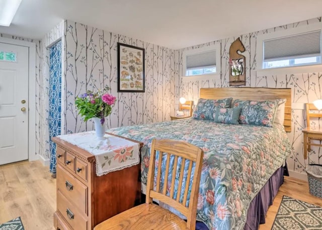 bedroom featuring light wood-type flooring