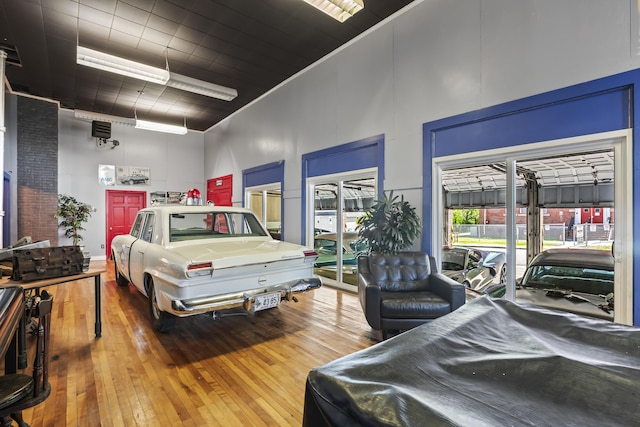 view of garage
