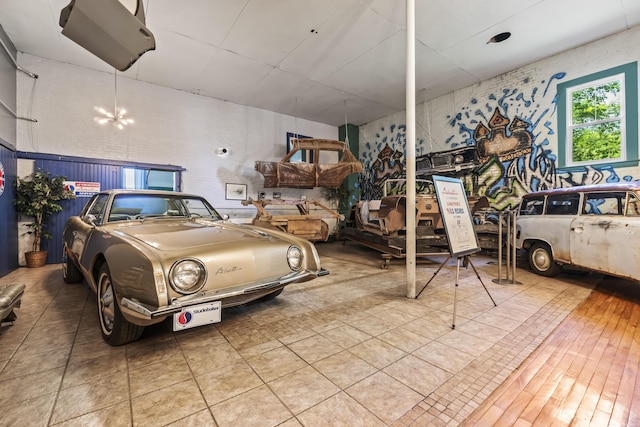 view of garage