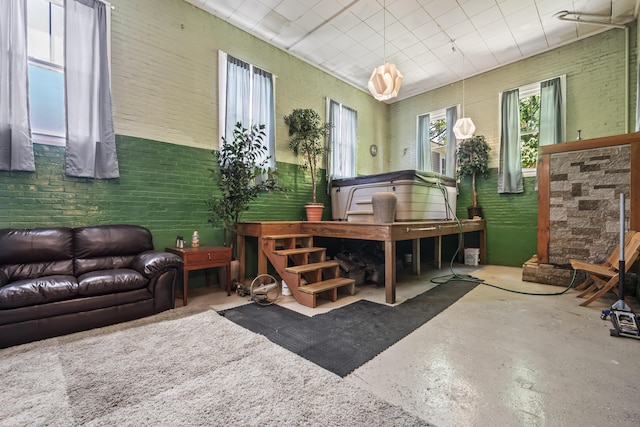 interior space featuring concrete flooring