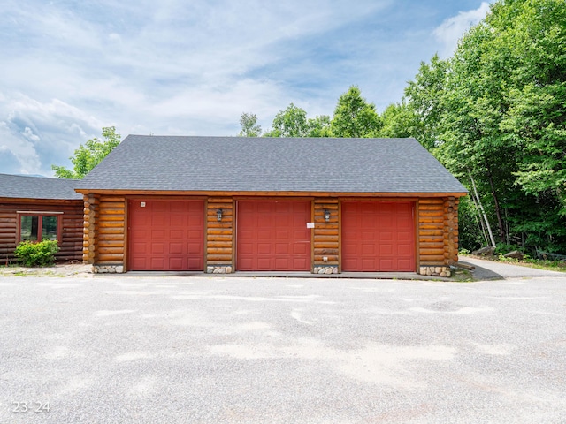 view of garage