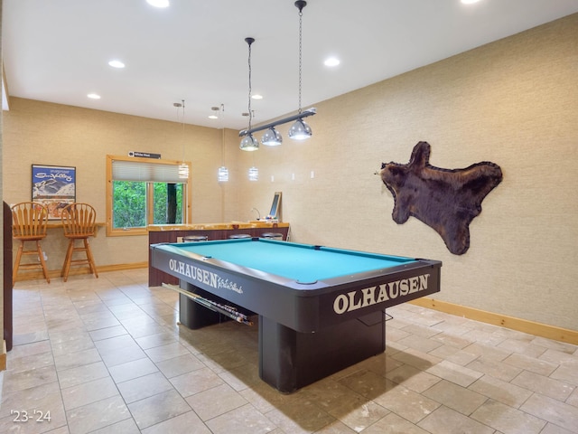 game room with pool table