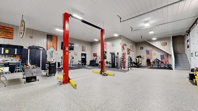 view of garage