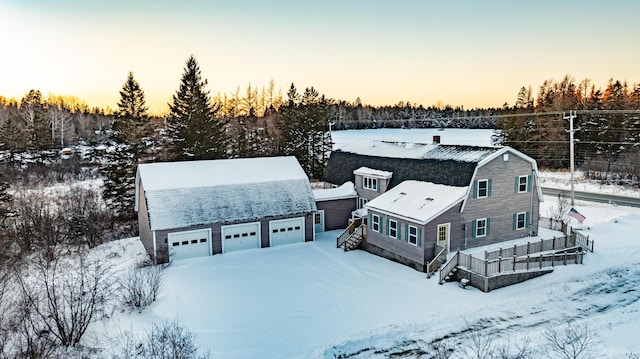 view of snowy aerial view