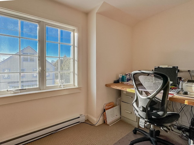 30 Ocean Ave, Kennebunkport, ME 04046 - office with baseboard heating, plenty of natural light, and light colored carpet