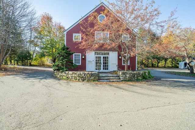 view of front facade featuring french doors