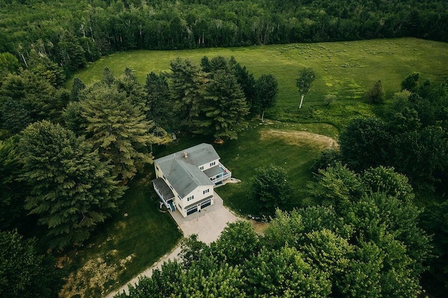 aerial view featuring a rural view