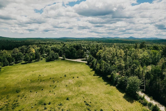 bird's eye view with a mountain view