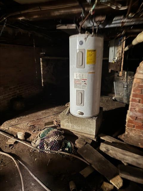 utility room with water heater