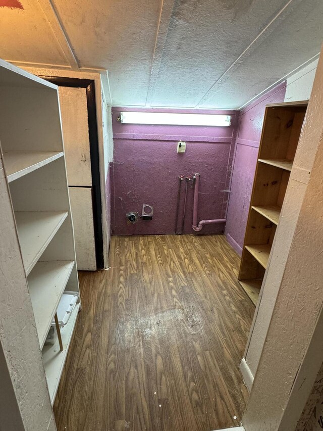 spacious closet featuring dark hardwood / wood-style floors