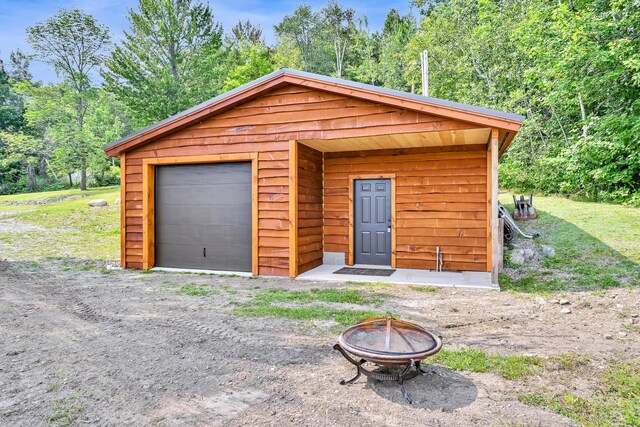 view of garage