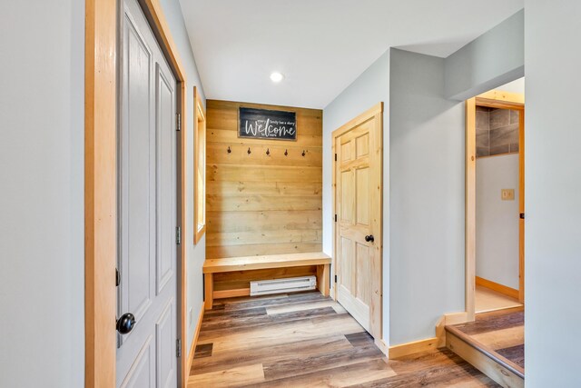 interior space with hardwood / wood-style flooring