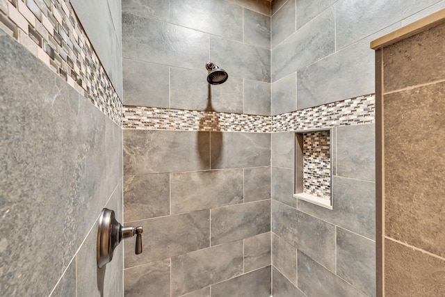 interior details with tiled shower