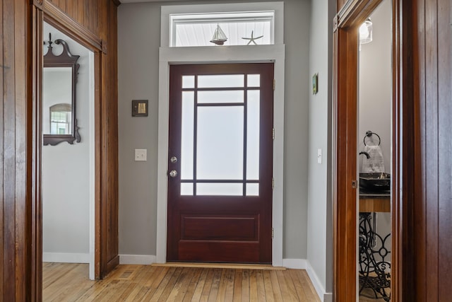 foyer featuring light hardwood / wood-style flooring