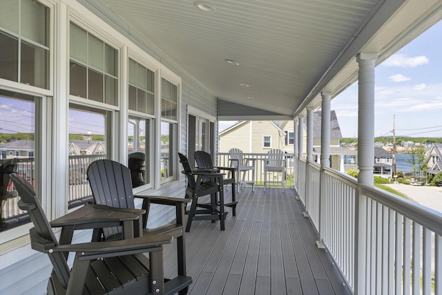 wooden deck with a porch