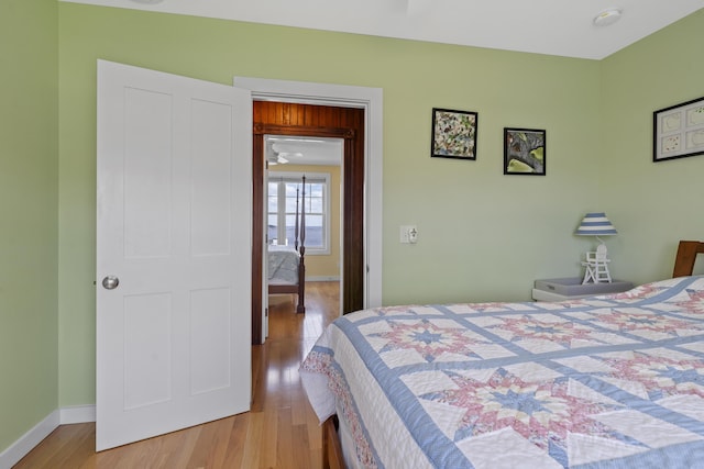 bedroom featuring light hardwood / wood-style floors