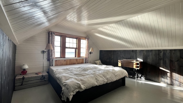 677 Friendship Long Is, Friendship, ME 04547 - bedroom with vaulted ceiling and wooden walls