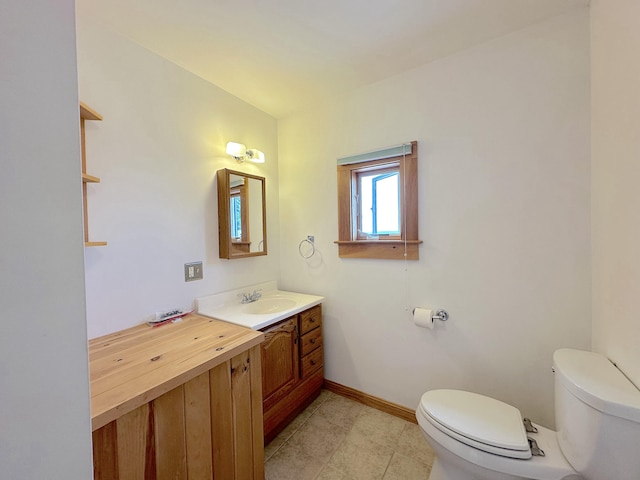 bathroom with toilet and vanity