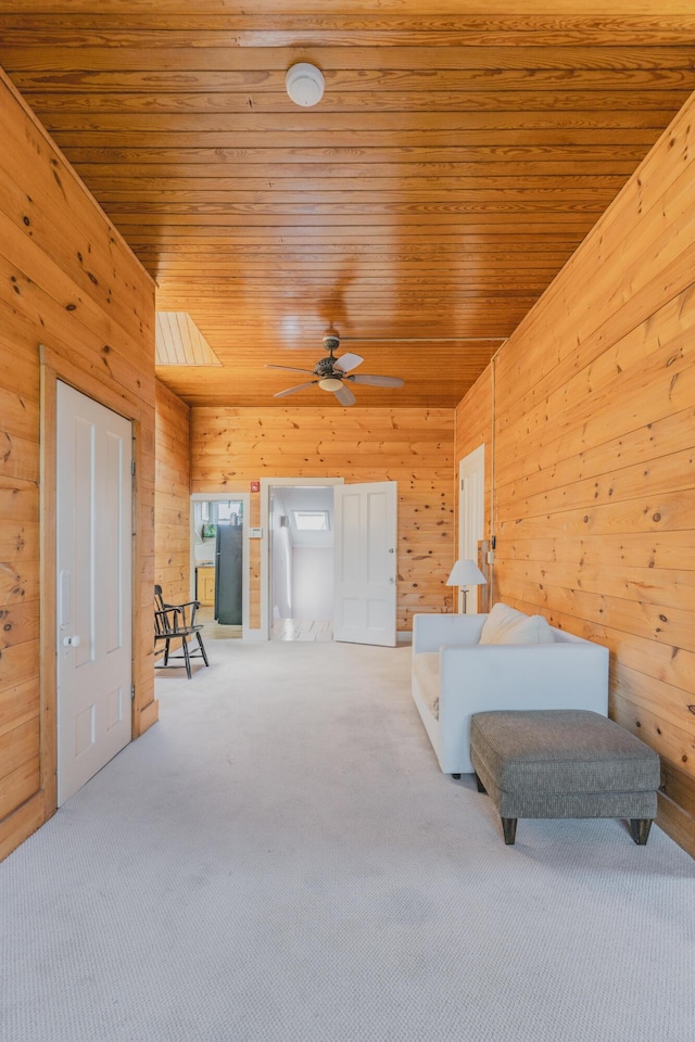 unfurnished bedroom with carpet floors and wood ceiling