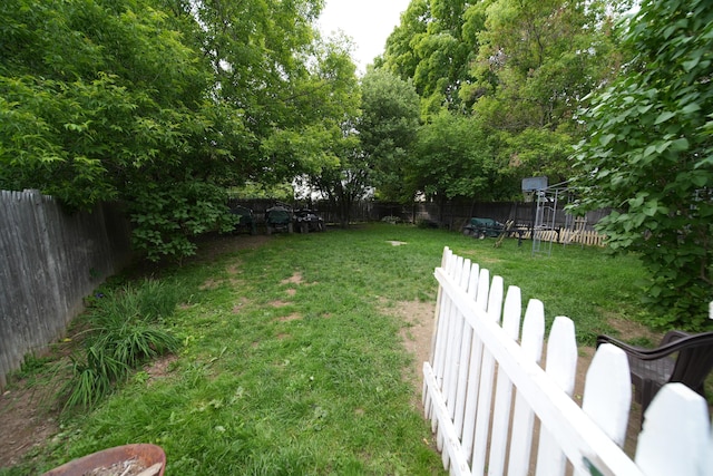 view of yard with a playground