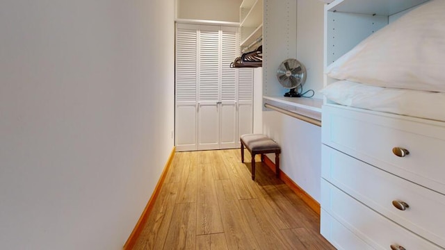 hall featuring light hardwood / wood-style floors