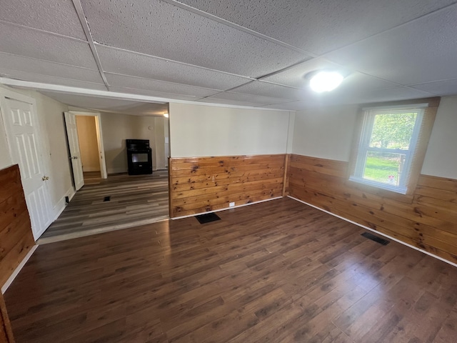 1 Bridge St, Berwick, ME 03901 - below grade area with wainscoting, wood finished floors, and wooden walls