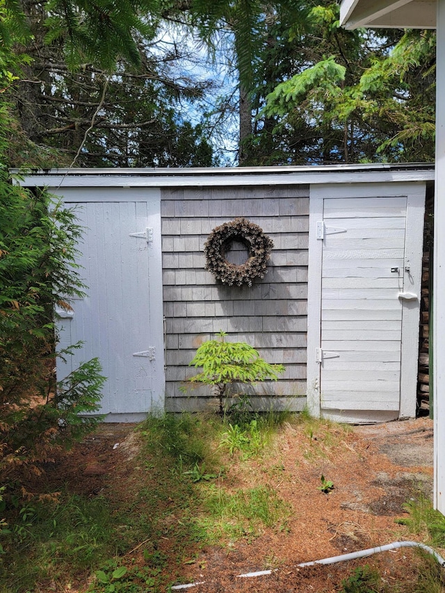 view of shed