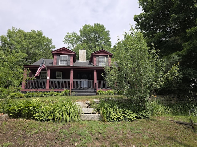 view of front of property with a porch