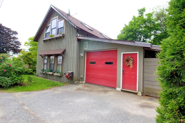 view of garage