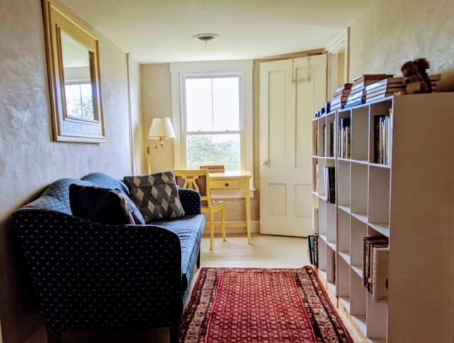 sitting room featuring wood-type flooring