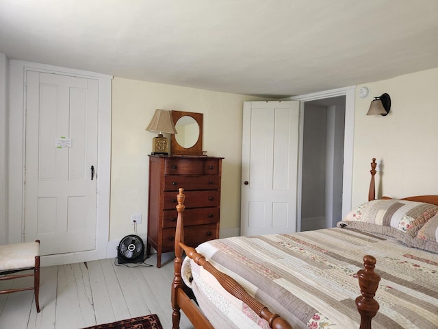 bedroom featuring light wood-type flooring