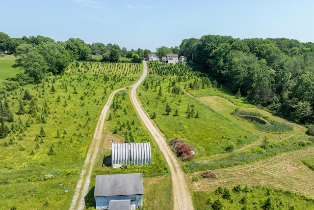 drone / aerial view featuring a rural view