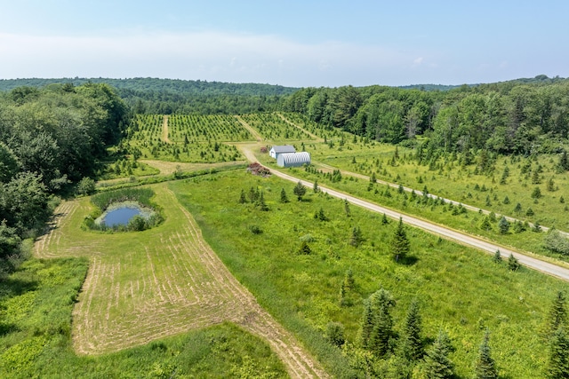 drone / aerial view with a rural view